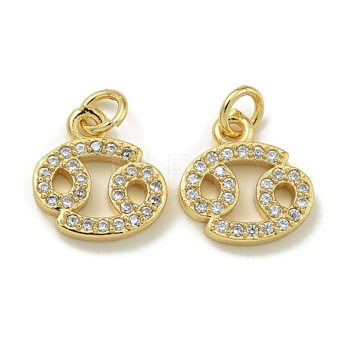 Rack Plating Brass Micro Pave Cubic Zirconia Pendants KK-K386-02J-G-1