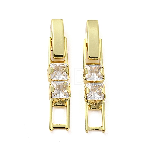 Brass Pave Clear Cubic Zirconia Watch Band Clasps KK-Q804-26G-1