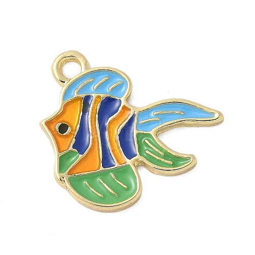 Ocean Theme Alloy Enamel Pendants ENAM-A009-02G-07-1