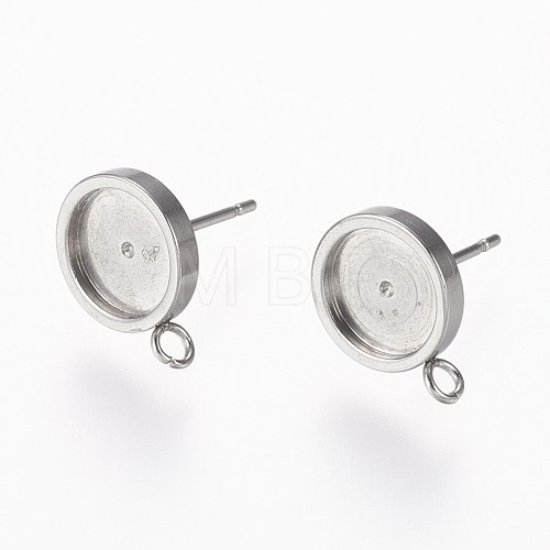 Non-Tarnish 304 Stainless Steel Stud Earring Settings STAS-L195-03P-1