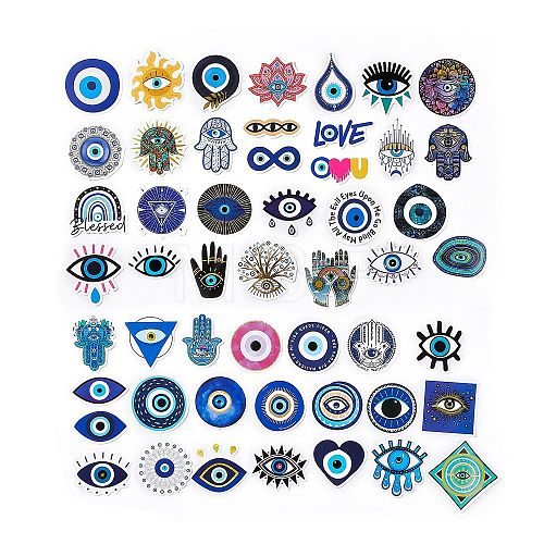 50Pcs Evil Eye Theme Paper Stickers Sets X-STIC-P001-03-1