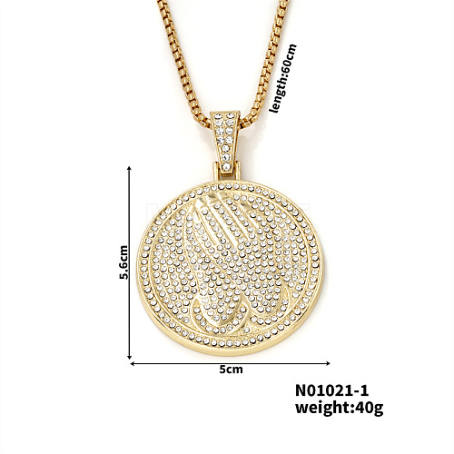 Fashionable Men's Palm Applause Pendant Necklace with Full Diamonds. OM7347-1-1