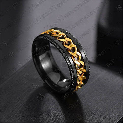 Stainless Steel Chains Rotating Finger Ring PW-WG67706-36-1