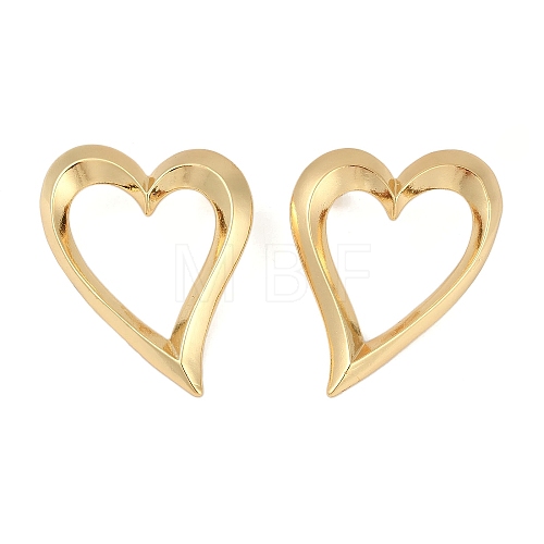 Heart Rack Plating Brass Stud Earrings for Women EJEW-S325-04G-1