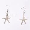 Dangle Retro Alloy Starfish/Sea Stars Pendants Earrings for Women EJEW-PJE687-2