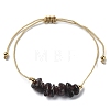 Natural Garnet Chips Braided Bead Bracelets BJEW-JB09851-01-1