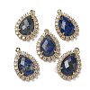 Natural Lapis Lazuli Faceted Teardrop Pendants G-I375-01G-15-1