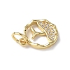 Brass Micro Pave Cubic Zirconia Charms X-ZIRC-F131-18G-3