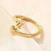 Brass Cuff Rings for Women RJEW-U044-U-3