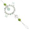 Natural Green Aventurine & Glass Suncatcher HJEW-TA00454-03-2