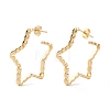 Brass Half Hoop Earrings EJEW-J101-12G-1