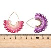 4Pcs 4 Colors Glass Seed Beaded & Glass Pendants PALLOY-MZ01371-2