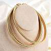 304 Stainless Steel 3-Strand Snake Chain Necklaces for Women NJEW-B122-02G-3