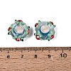 3D Lampwork & Brass Core European Beads FOIL-Q004-01B-3