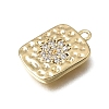 Brass Micro Pave Clear Cubic Zirconia Pendants KK-A302-12G-2