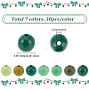 210Pcs 7 Colors Spray Painted Wood European Beads WOOD-SP0002-01-2