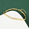 Brass Micro Pave Clear Cubic Zirconia Link Bracelets for Women BJEW-F504-12G-2