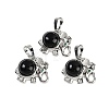 Natural Obsidian Pendants G-I374-A-P09-1