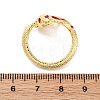 Brass Enamel Cuff Rings for Women RJEW-U043-17G-02-5