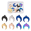 12Pcs 6 Colors Stainless Steel Pendants STAS-TA0001-34-1