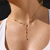 304 Stainless Steel Crystal Rhinestone Pendant Y Necklaces for Women NJEW-F375-01G-06-1