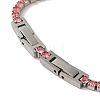 304 Stainless Steel Rhinestone Cup Chain Bracelets BJEW-S002-01C-3