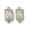 Brass Clear Cubic Zirconia Connector Charms KK-G490-06P-1