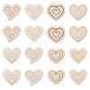 16Pcs 8 Styles Unfinished Wood Heart Pendants WOOD-TA0002-99-2