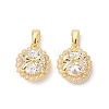 Brass Micro Pave Clear Cubic Zirconia Charms KK-K360-15G-1