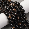 Natural Black Tourmaline Beads Strands X-G-F666-05A-8mm-5