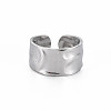 Non-Tarnish 304 Stainless Steel Hammered Cuff Ring X-RJEW-N038-045P-1