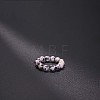 Natural Dalmatian Jasper Stretchy Finger Rings FS-WG01730-27-1