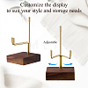 Iron Mineral Display Holder with Square Wood Bases ODIS-WH0331-79-3