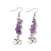 Natural Amethyst Chips Dangle Earrings EJEW-G336-01AS-04-2