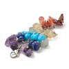 Chakra Natural & Synthetic Mixed Gemstone Chip Beaded Pendant Decorations HJEW-JM01235-01-3