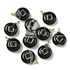 Natural Black Banded Agate Pendants G-H328-08G-D20-1