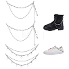 4Pcs 2 Styles Aluminium Curb Chain Boot Strap Chains HJEW-UN00120-1