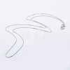 Anti-Tarnish Rhodium Plated 925 Sterling Silver Box Chain Necklaces STER-F039-40cm-03P-1