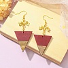 Resin & Walnut Wood Dangle Earrings EJEW-JE05507-01-3