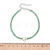 12Pcs 12 Colors Summer Beach Dyed Synthetic Turquoise Starfish with Glass Beaded Anklets AJEW-AN00778-3
