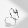 Rhodium Plated 925 Sterling Silver Moissanite Finger Rings for Women WG1C4E3-05-3