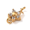 304 Stainless Steel Pave Cubic Zirconia Star Links Connector Charms STAS-T026-03B-G-2