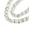 Electroplate Transparent Glass Beads Strands EGLA-N002-13-B05-3