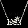 Crown Birth Year 201 Stainless Steel Pendant Necklaces for Women FS-WG4E8F2-44-1