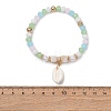 Bohemian Resin & Alloy & Glass Beads & Shell & Plastic Pearls Beaded Stretch Bracelets BJEW-Z169-01C-4
