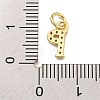 Initial Letter Brass with Cubic Zirconia Charms KK-Q814-26P-G-3