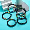 6Pcs 6 Style Natural & Synthetic Mixed Gemstone Beaded Stretch Bracelets Set BJEW-JB08824-2