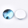 Starry Sky Pattern Printed Glass Cabochons X-GGLA-N004-25mm-D56-2