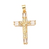 Brass Micro Pave Cubic Zirconia Pendants KK-P352-03A-G-1