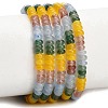 Gradient Color Natural Dyed White Jade & Green Strawberry Quartz & Strawberry Quartz Beads Strands GG-CBA1E0E-01B-2